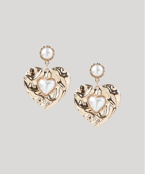 Brinco-Feminino-Coracao-com-Perolas-Dourado-9860360-Dourado_1