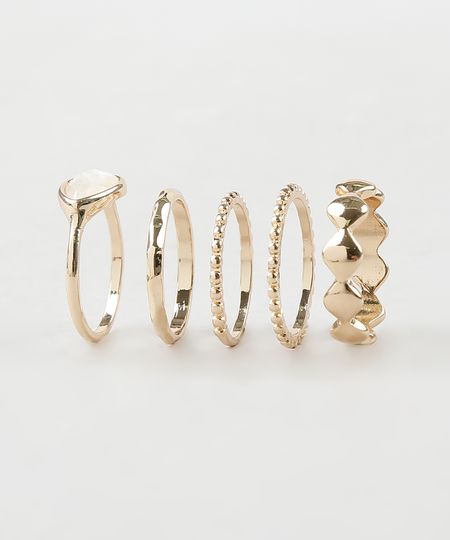 Kit-de-5-Aneis-Femininos-Dourado-9860324-Dourado_1