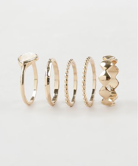 Kit-de-5-Aneis-Femininos-Dourado-9860324-Dourado_1