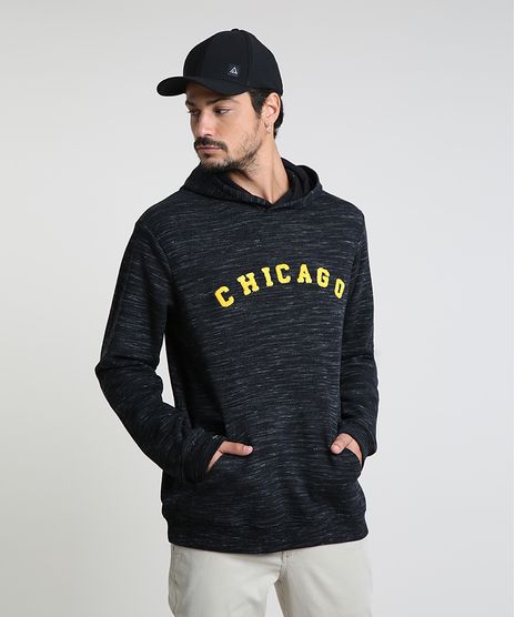 Blusao-Masculino--Chicago--em-Moletom-com-Capuz-Preto-9821211-Preto_1