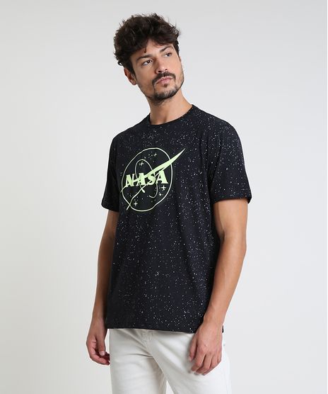 Camiseta-Masculina-NASA-Brilha-no-Escuro-Manga-Curta-Gola-Careca-Preta-9870091-Preto_1