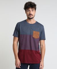 Camiseta-Masculina-com-Bolso-em-Suede-e-Recortes-Manga-Curta-Gola-Careca-Cinza-Mescla-Escuro-9873513-Cinza_Mescla_Escuro_1