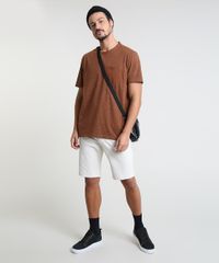 Camiseta-Masculina-com-Bolso-Manga-Curta-Gola-Careca-Marrom-9942905-Marrom_3