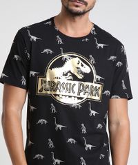 Camiseta-Masculina-Jurassic-Park-Estampada-Manga-Curta-Gola-Careca-Preta-9873333-Preto_4