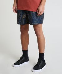 Short-Masculino-Estampado-de-Coqueiros-com-Bolsos-Azul-Escuro-9788131-Azul_Escuro_1