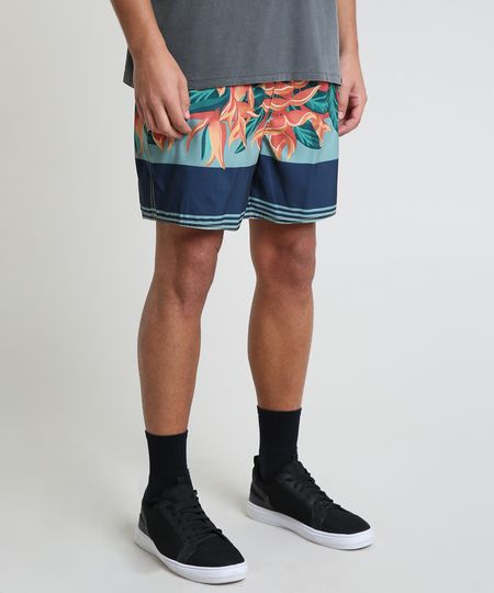 Short-Masculino-Estampado-Floral-com-Bolsos-Verde-Agua-9788132-Verde_Agua_1