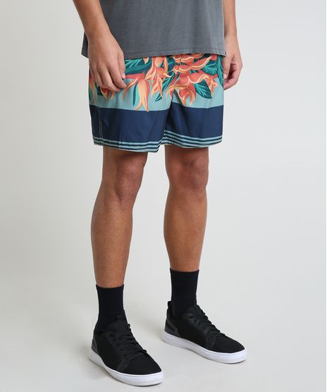 Short-Masculino-Estampado-Floral-com-Bolsos-Verde-Agua-9788132-Verde_Agua_1