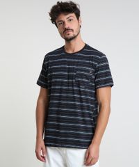 Camiseta-Masculina-Listrada-com-Bolso-Manga-Curta-Gola-Careca-Preta-9893932-Preto_1