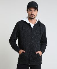 Blusao-Masculino-em-Moletom-com-Recortes-e-Pelo-Preta-9821417-Preto_1