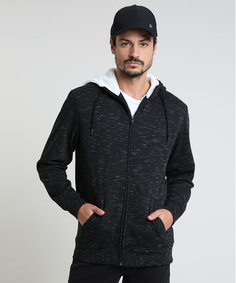 Blusao-Masculino-em-Moletom-com-Recortes-e-Pelo-Preta-9821417-Preto_1