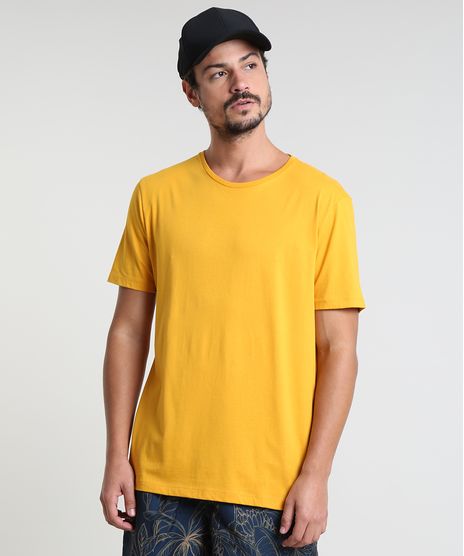 Camiseta-Masculina-Basica-Manga-Curta-Gola-Careca--Mostarda-9451463-Mostarda_1