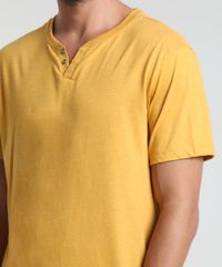Camiseta-Masculina-BBB-Basica-com-Botoes-Manga-Curta-Gola-Careca-Mostarda-9555552-Mostarda_4