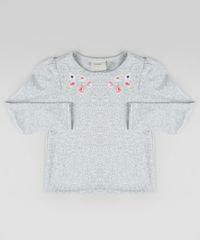 Blusa-Infantil-com-Bordado-de-Flores-Manga-Longa-Cinza-Mescla-9930316-Cinza_Mescla_1