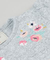 Blusa-Infantil-com-Bordado-de-Flores-Manga-Longa-Cinza-Mescla-9930316-Cinza_Mescla_3