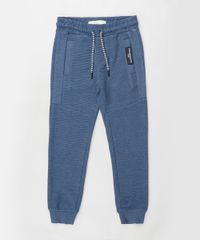 Calca-Infantil-em-Moletom-Texturizado-com-Cordao-e-Bolsos-Azul-Escuro-9799878-Azul_Escuro_1