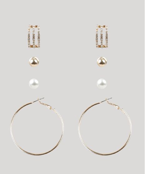 Kit-de-4-Brincos-Femininos-Dourado-9860357-Dourado_1