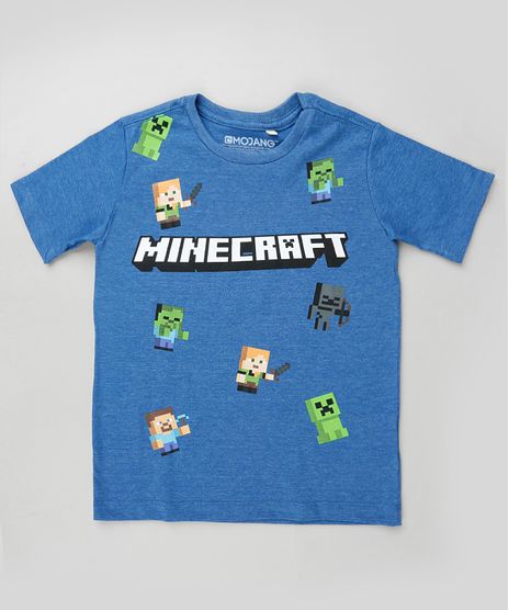 Camiseta-Infantil-Minecraft-Manga-Curta-Azul-9674461-Azul_1