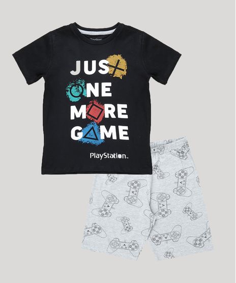 Pijama-Infantil-PlayStation-Manga-Curta--Preto-9879623-Preto_1