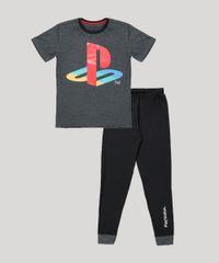 Pijama-Infantil-PlayStation-Manga-Curta--Preto-9879632-Preto_1