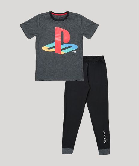 Pijama-Infantil-PlayStation-Manga-Curta--Preto-9879632-Preto_1