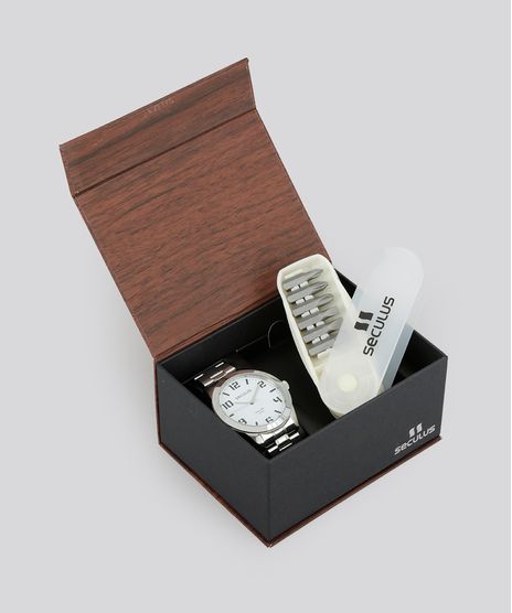 Kit-de-Relogio-Seculus-Masculino-Analogico---Caixa-de-Ferramenta---28819G0SVNA2KA-Prateada-8686621-Prateada_1