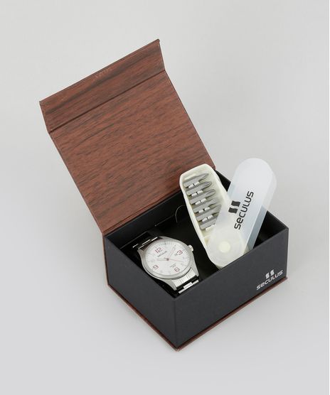 Kit-de-Relogio-Seculus-Masculino-Analogico---Caixa-de-Ferramenta---28753G0SVNA1K-Prateada-8686627-Prateada_1