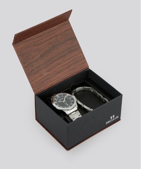 Kit-de-Relogio-Seculus-Masculino-Analogico---Pulseira---28692G0SVNA1KA-Prateado-8686710-Prateado_1