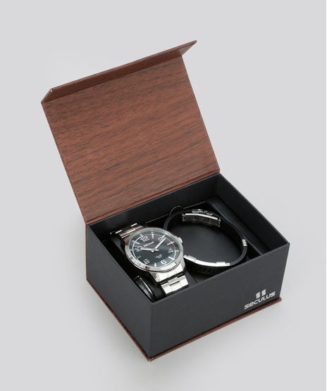 Kit-de-Relogio-Seculus-Masculino-Analogico---Pulseira---28793G0SVNA1K-Prateado-8686714-Prateado_1