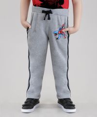 Calca-em-Moletom-de-Algodao---Sustentavel-Homem-Aranha-Cinza-Mescla-8474546-Cinza_Mescla_1