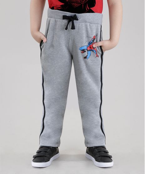 Calca-em-Moletom-de-Algodao---Sustentavel-Homem-Aranha-Cinza-Mescla-8474546-Cinza_Mescla_1