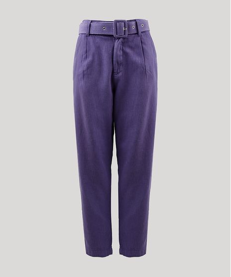 Calca-Feminina-Mindset-Alfaiatada-Cintura-Alta-com-Cinto-Roxa-9946233-Roxo_1
