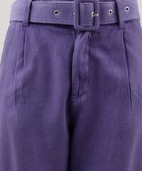 Calca-Feminina-Mindset-Alfaiatada-Cintura-Alta-com-Cinto-Roxa-9946233-Roxo_3