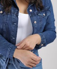 Jaqueta-Jeans-Feminina-Cropped-com-Bolsos-Azul-Escuro-9945400-Azul_Escuro_4