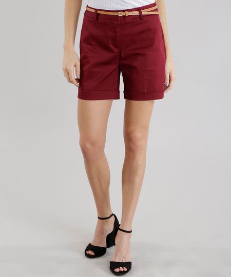 Short-com-Cinto-em-Algodao---Sustentavel-Vinho-8535820-Vinho_1 Short-com-Cinto-em-Algodao---Sustentavel-Vinho-8535820-Vinho_1