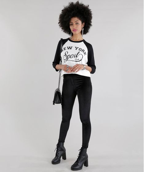 calça legging de veludo cotelê