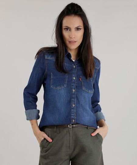 Camisa-Jeans-Azul-Escuro-8606919-Azul_Escuro_1 Camisa-Jeans-Azul-Escuro-8606919-Azul_Escuro_1