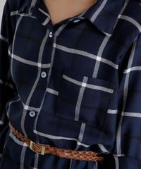 Vestido-Chemise-Xadrez-com-Cinto-Azul-Marinho-8631240-Azul_Marinho_4