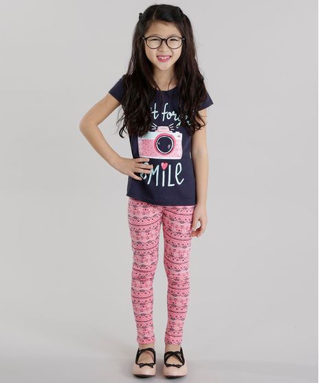 Conjunto--Don-t-Forget-To-Smile--de-Blusa-Azul-Marinho---Calca-Legging-Estampada-Rosa-8628038-Rosa_1