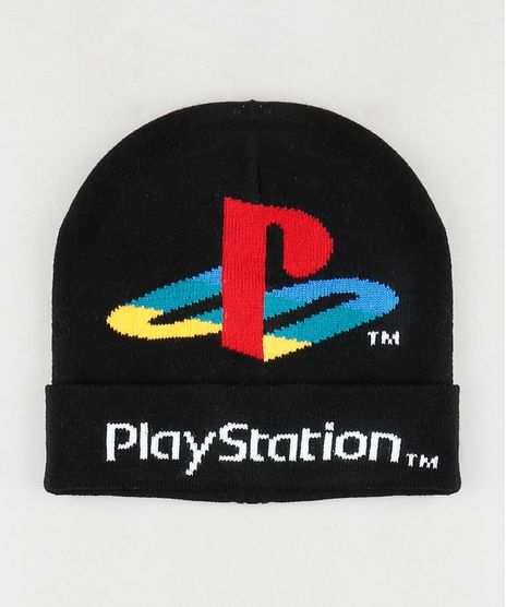 Gorro-Infantil-PlayStation-em-Trico-Preto-9785293-Preto_1