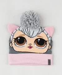 Gorro-Infantil-LOL-Surprise-em-Trico-com-Pompom-Cinza-9785168-Cinza_1