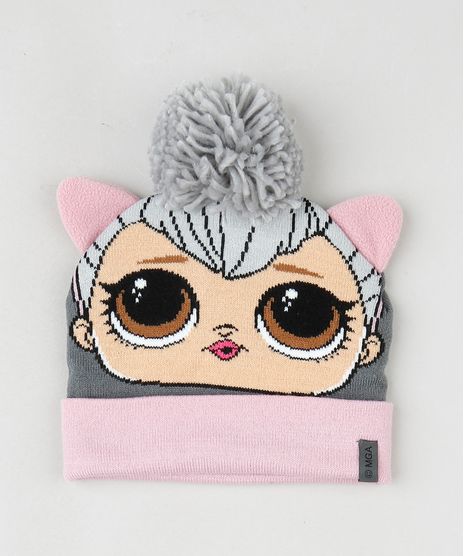 Gorro-Infantil-LOL-Surprise-em-Trico-com-Pompom-Cinza-9785168-Cinza_1