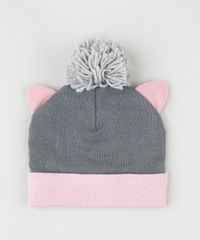 Gorro-Infantil-LOL-Surprise-em-Trico-com-Pompom-Cinza-9785168-Cinza_2