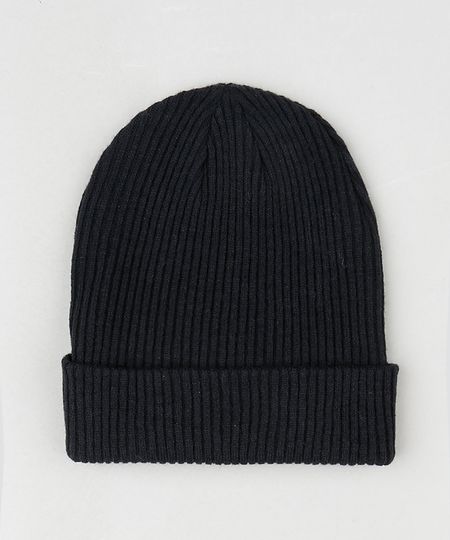 Gorro-Masculino-em-Trico-Canelado-Preto-9801873-Preto_1