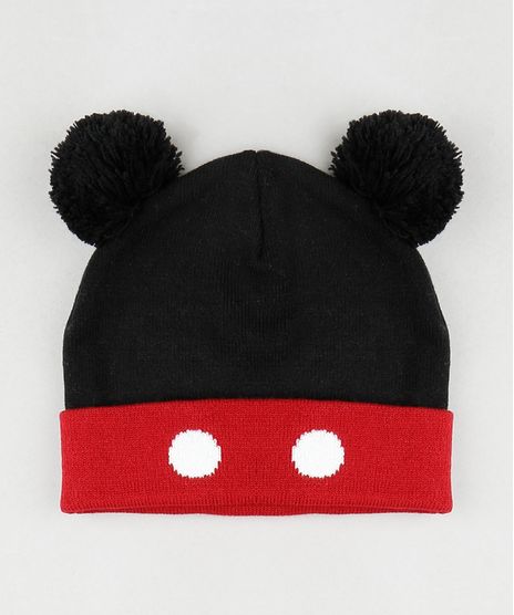 Gorro-Infantil-Mickey-com-Pompom-em-Trico-Preto-9785286-Preto_1