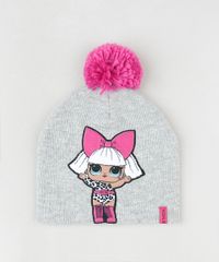 Gorro-Infantil-LOL-Surprise-em-Trico-com-Pompom-9909445-Cinza_1