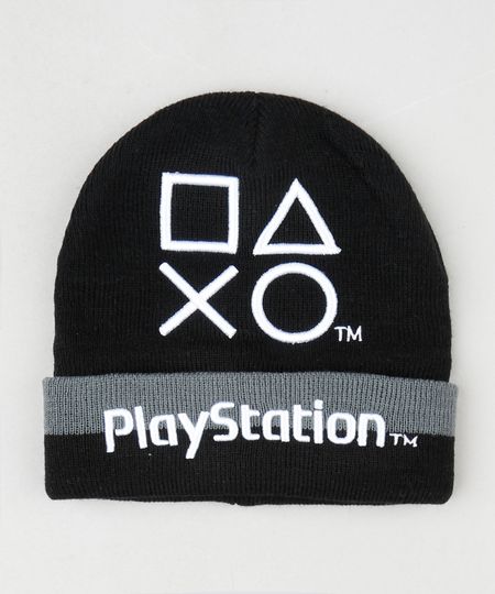 Gorro-Infantil-PlayStation-em-Trico-Preto-9785294-Preto_1