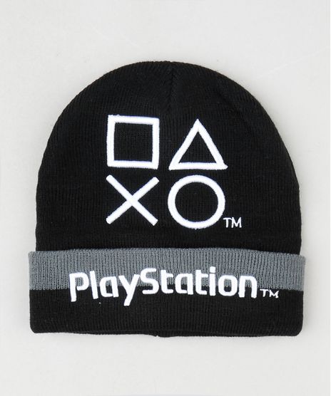 Gorro-Infantil-PlayStation-em-Trico-Preto-9785294-Preto_1