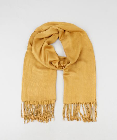 Cachecol-Feminino-em-Trico-com-Franjas-Mostarda-9841642-Mostarda_1