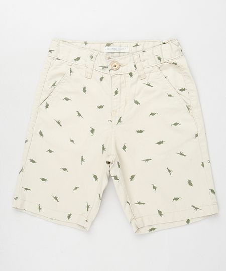 Bermuda-de-Sarja-Infantil-Alfaiatada-Estampada-de-Dinossauros-Kaki-Claro-9944094-Kaki_Claro_1
