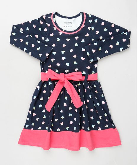 Vestido-Infantil-Estampado-de-Coracoes-com-Recorte-e-Faixa-para-Amarrar-Manga-Longa-Azul-Marinho-9922774-Azul_Marinho_1